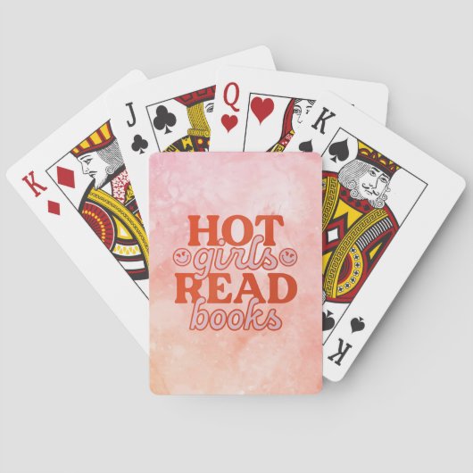 Heet meisje leest boeken pokerkaarten (Achterkant)
