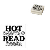 Heet meisje leest boeken rubberstempel (Gestempeld)