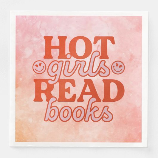 Heet meisje leest boeken servet (Voorkant)