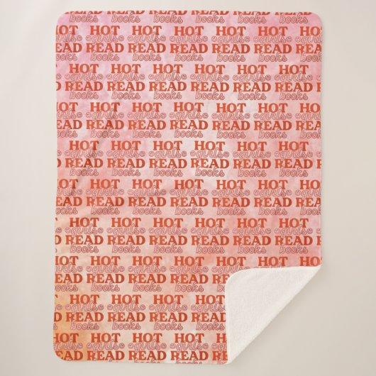 Heet meisje leest boeken sherpa deken (Voorkant)