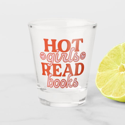 Heet Meisje Leest Boeken Shot Glas (Voorkant)