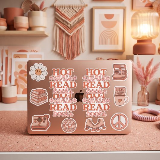 Heet Meisje Leest Boeken Sticker