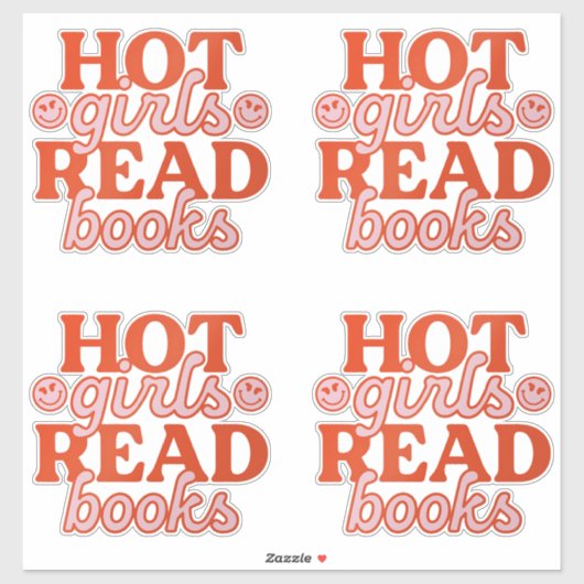 Heet Meisje Leest Boeken Sticker (Vel)