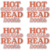 Heet Meisje Leest Boeken Sticker (Voorkant)