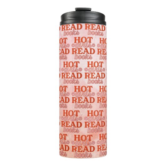 Heet meisje leest boeken thermosbeker (Voorkant)