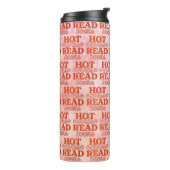 Heet meisje leest boeken thermosbeker (Gedraaid links)