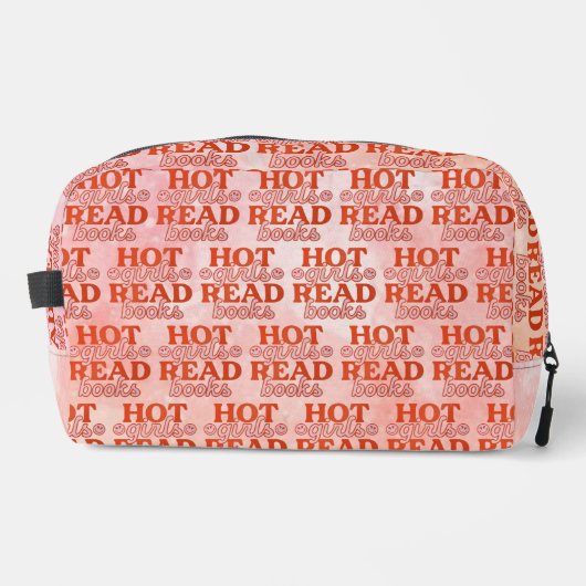 Heet meisje leest boeken toilettasje (Voorkant)
