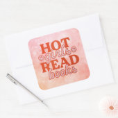 Heet meisje leest boeken vierkante sticker (Envelop)