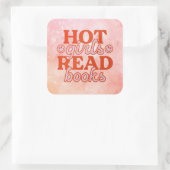 Heet meisje leest boeken vierkante sticker (Tas)
