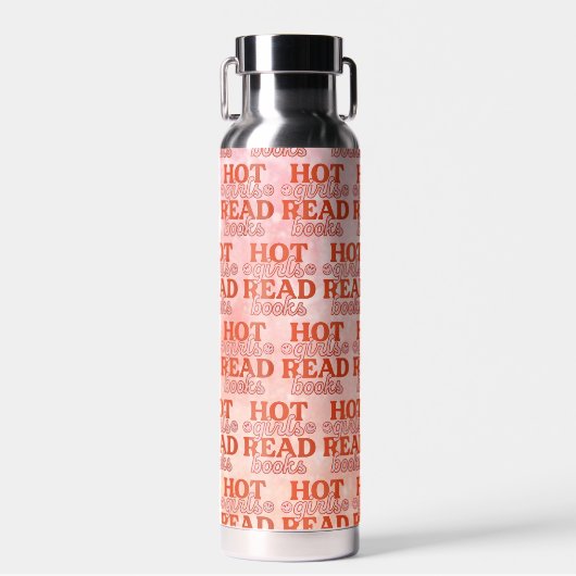 Heet meisje leest boeken waterfles (Voorkant)