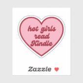 Heet meisje leest Kindle | Grappige boekenliefhebb Sticker (Vel)