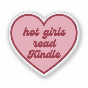 Heet meisje leest Kindle Grappige boekenliefhebb Sticker