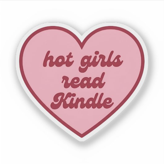 Heet meisje leest Kindle | Grappige boekenliefhebb Sticker (Voorkant)