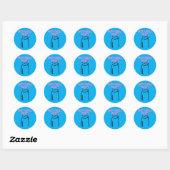 Heet meisje leest ronde sticker (Vel)