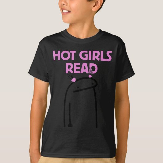 Heet meisje leest t-shirt (Voorkant)