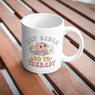 Heet meisjes gaan naar therapie Schattig Retro Men Koffiemok