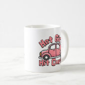 Heet Meisjes Hit Curbs Grappige Roze Auto Koffiemok (Voorkant rechts)