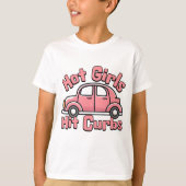 Heet Meisjes Hit Curbs Roze Grappig T-shirt (Voorkant)