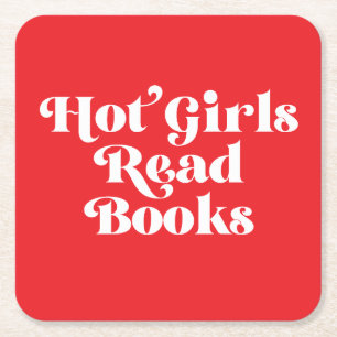 Heet Meisjes Lees Boeken Kartonnen Onderzetters