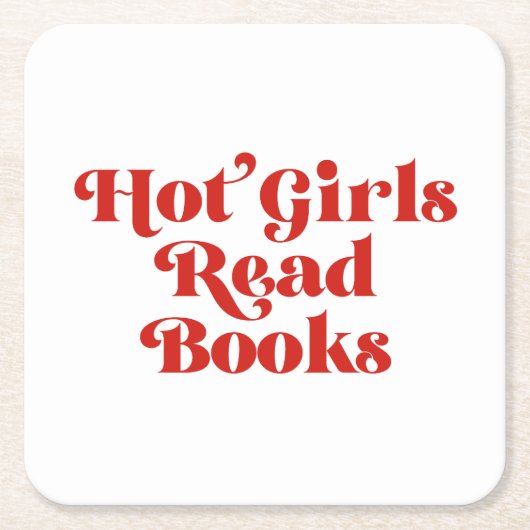 Heet Meisjes Lees Boeken Kartonnen Onderzetters (Voorkant)