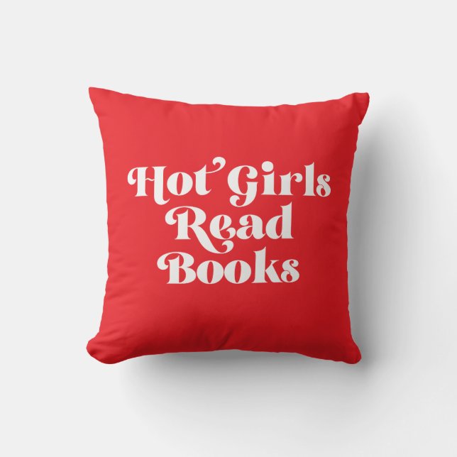 Heet Meisjes Lees Boeken Kussen (Voorkant)