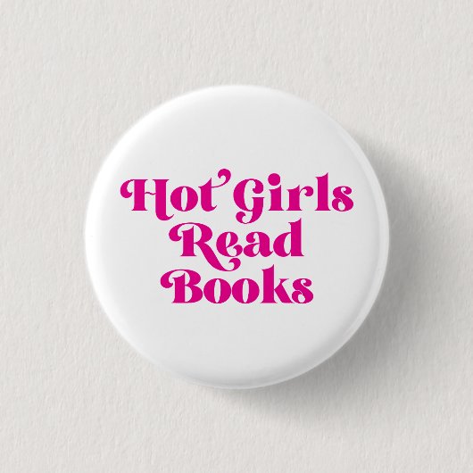 Heet Meisjes Lees Boeken Ronde Button 3,2 Cm (Voorkant)