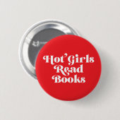 Heet Meisjes Lees Boeken Ronde Button 5,7 Cm (Voorkant /achterkant)