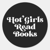 Heet Meisjes Lees Boeken Ronde Sticker (Voorkant)