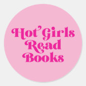 Heet Meisjes Lees Boeken Ronde Sticker (Voorkant)