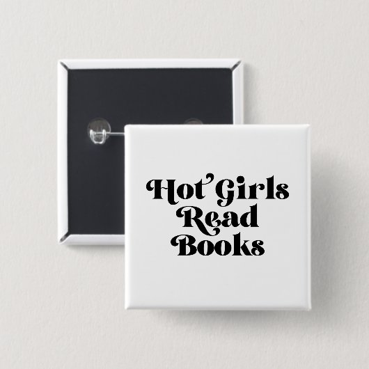 Heet Meisjes Lees Boeken Vierkante Button 5,1 Cm (Voorkant /achterkant)
