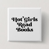 Heet Meisjes Lees Boeken Vierkante Button 5,1 Cm (Voorkant)