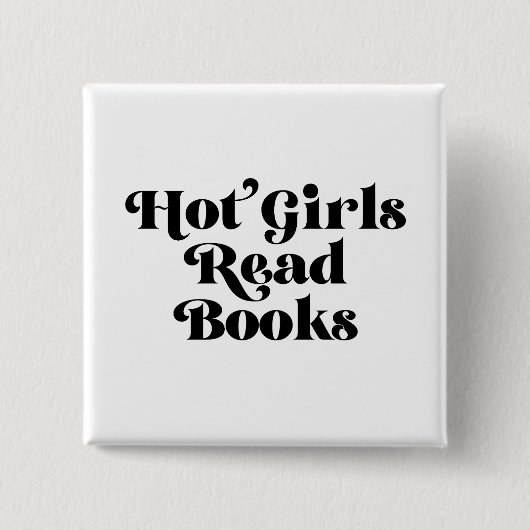 Heet Meisjes Lees Boeken Vierkante Button 5,1 Cm (Voorkant)