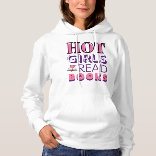 Heet Meisjes Lezen Boeken Literair Lezen Humor Hoodie (Voorkant)