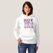 Heet Meisjes Lezen Boeken Literair Lezen Humor Hoodie (Voorkant volledig)