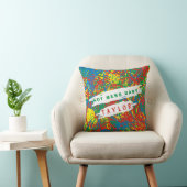 Heet Mess Baby Naam Rood Blauw Gele Gele Rugbinbbe Kussen (Stoel)