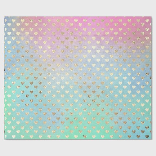 Heet Metallic Mint Green Blue Gold Pink Cadeaupapier (Vlak)