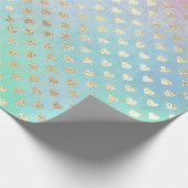 Heet Metallic Mint Green Blue Gold Pink Cadeaupapier (Hoek)