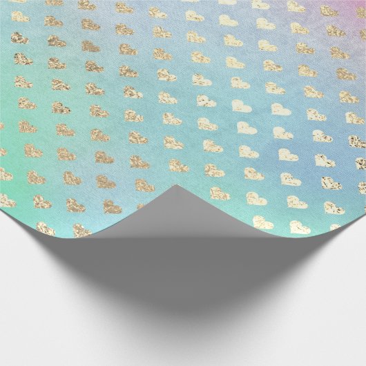Heet Metallic Mint Green Blue Gold Pink Cadeaupapier (Hoek)