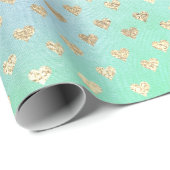 Heet Metallic Mint Green Blue Gold Pink Cadeaupapier (Rol Hoek)