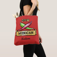 Heet Mexicaans aangepaste naam canvas tassen