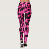 Heet Neon Roze Cheetah Rave Liefde Leggings (Achterkant)