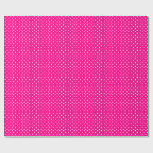 Heet Neon Roze en Witte Stippen Cadeaupapier (Vlak)