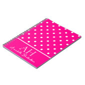 Heet Neon Roze Stippen Monogram Initiaal Notitieboek (Linkerzijde)