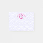 Heet of fel roze christelijk zig-zag kruis wit post-it® notes (Voorkant)