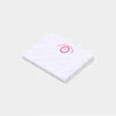 Heet of fel roze christelijk zig-zag kruis wit post-it® notes (Schuin)