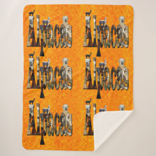 Heet Oranje Alpaca-ontwerp Sherpa Deken