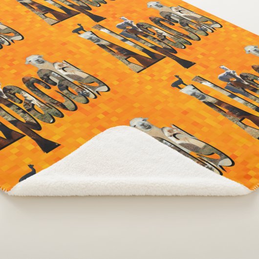Heet Oranje Alpaca-ontwerp Sherpa Deken (3/4)