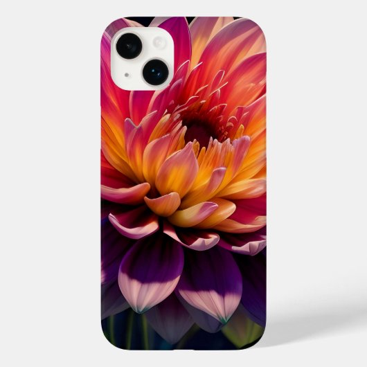Heet Oranje en Roze Dahlia Bloem Case-Mate iPhone Case (Achterkant)