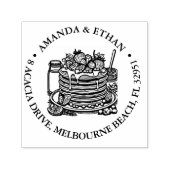 Heet Pannenkoek Snack Thema Zelfinktende Stempel (Design)