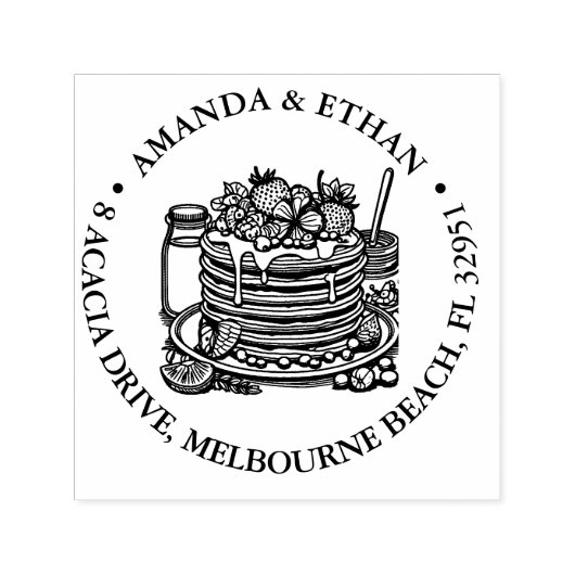 Heet Pannenkoek Snack Thema Zelfinktende Stempel (Design)